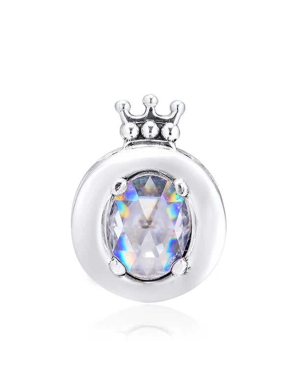 Sparkling Crown O Beads 925 Sterling Silver Charms Bracelets DIY Fits