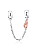 Crown O Safety Chain Beads 925 Sterling Silver Jewelry