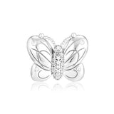 100% 925 Sterling Silver Decorative Butterfly Beads for Charms Bracelets