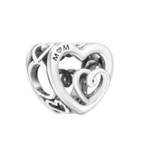 925 Sterling Silver Infinite Hearts Beads for Charms Bracelets