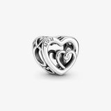 925 Sterling Silver Infinite Hearts Beads for Charms Bracelets