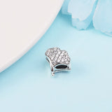 Gingko Leaf Sparkling Beads 925 Sterling Silver Charms Bracelet DIY Fits