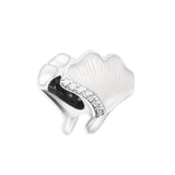 Gingko Leaf Sparkling Beads 925 Sterling Silver Charms Bracelet DIY Fits