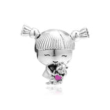 Pigtails Beads 925 Sterling Silver Charms Bracelet DIY Kit