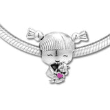 Pigtails Beads 925 Sterling Silver Charms Bracelet DIY Kit