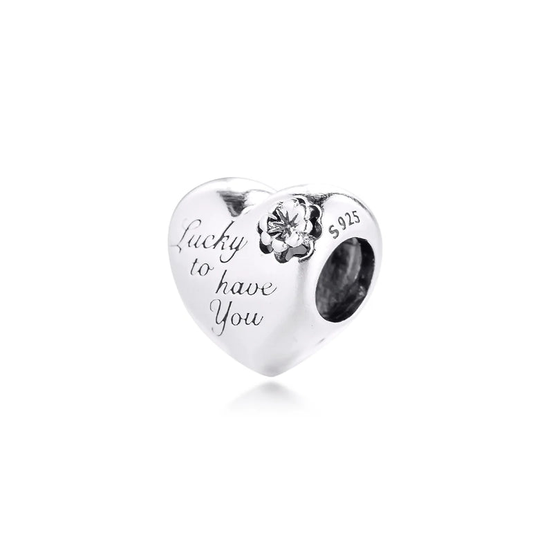 DIY Heart & Clover Beads for Charms Bracelets - 925 Sterling Silver
