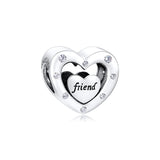 925 Sterling Silver Heart Beads Charm Bracelet DIY Fits