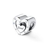 925 Sterling Silver Heart Beads Charm Bracelet DIY Fits