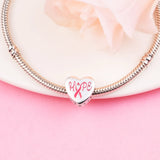 Hope Pink Ribbon Beads 925 Sterling Silver Jewelry