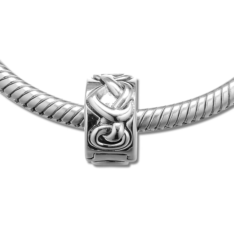DIY Charms Bracelets Knotted Heart Clip Beads 925 Sterling Silver Jewelry