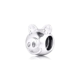 Sterling Silver Pig Beads for Charms Bracelets
