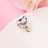Love You Daughter Heart Beads 925 Sterling Silver Jewelry