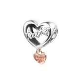 Love You Daughter Heart Beads 925 Sterling Silver Jewelry