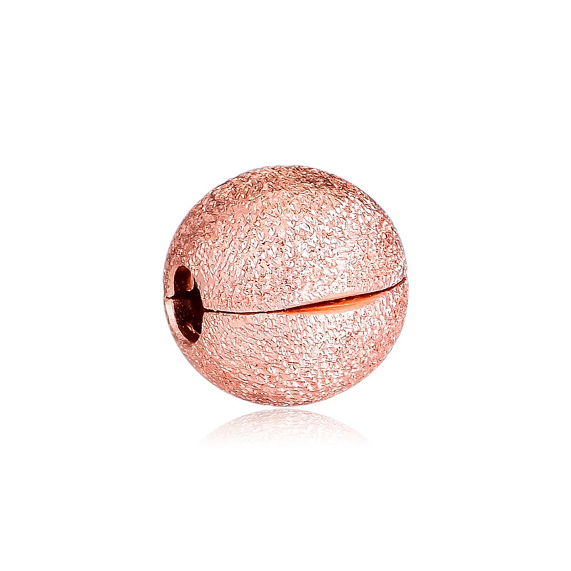 Matte Brilliance Rose Clip Beads - 925 Sterling Silver Jewelry