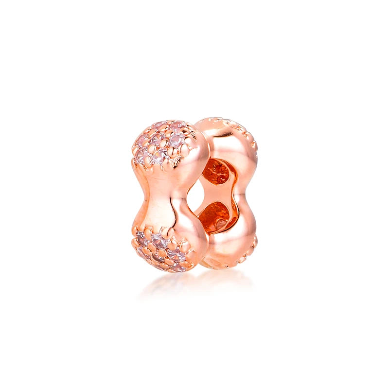 Spacer Rose Beads for Charms Bracelets - 925 Sterling Silver Jewelry