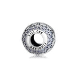 925 Sterling Silver Pave Heart to Heart Beads for Charms Bracelets