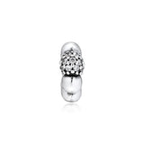 925 Sterling Silver Polished & Pave Bead Spacer Beads for Charms Bracelets