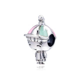 925 Sterling Silver Propeller Hat Boy Beads for Charms Bracelets