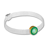 Radiant Green Circle Clip Beads 925 Sterling Silver DIY Charms Bracelets
