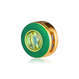 Radiant Green Circle Clip Beads 925 Sterling Silver DIY Charms Bracelets