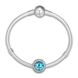 Radiant Rose Heart Beads with Sky CZ 925 Sterling-Silver Bracelet DIY Fits