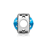Radiant Rose Heart Beads with Sky CZ 925 Sterling-Silver Bracelet DIY Fits