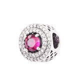 Red Sparkling Round Beads 925 Sterling Silver Jewelry