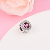 Red Sparkling Round Beads 925 Sterling Silver Jewelry