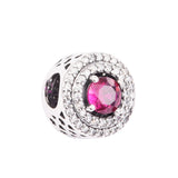 Red Sparkling Round Beads 925 Sterling Silver Jewelry