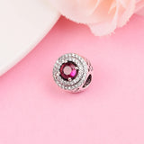 Red Sparkling Round Beads 925 Sterling Silver Jewelry