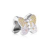 Sterling Silver Bedazzling Butterfly Clip Beads for Charms Bracelets