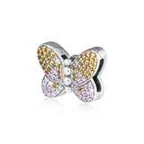 Sterling Silver Bedazzling Butterfly Clip Beads for Charms Bracelets