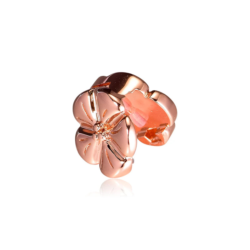 Sterling Silver Reflexions Flower Clip Rose Bead for Charm Bracelets