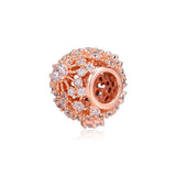 925 Sterling Silver Rose Openwork Beads for Charms Bracelets