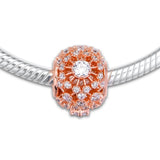 925 Sterling Silver Rose Openwork Beads for Charms Bracelets