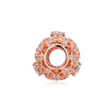 925 Sterling Silver Rose Openwork Beads for Charms Bracelets
