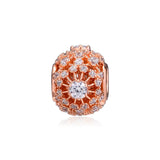 925 Sterling Silver Rose Openwork Beads for Charms Bracelets