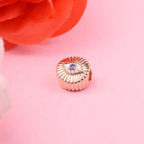 Rose Sparkling All-Seeing Eye Beads 925 Sterling Silver Charm Bracelet DIY Fits