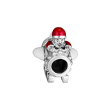 Santa in Space Beads 925 Sterling Silver Charms Bracelet Fits DIY