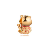 Fortune Cat Beads 925 Sterling Silver Jewelry