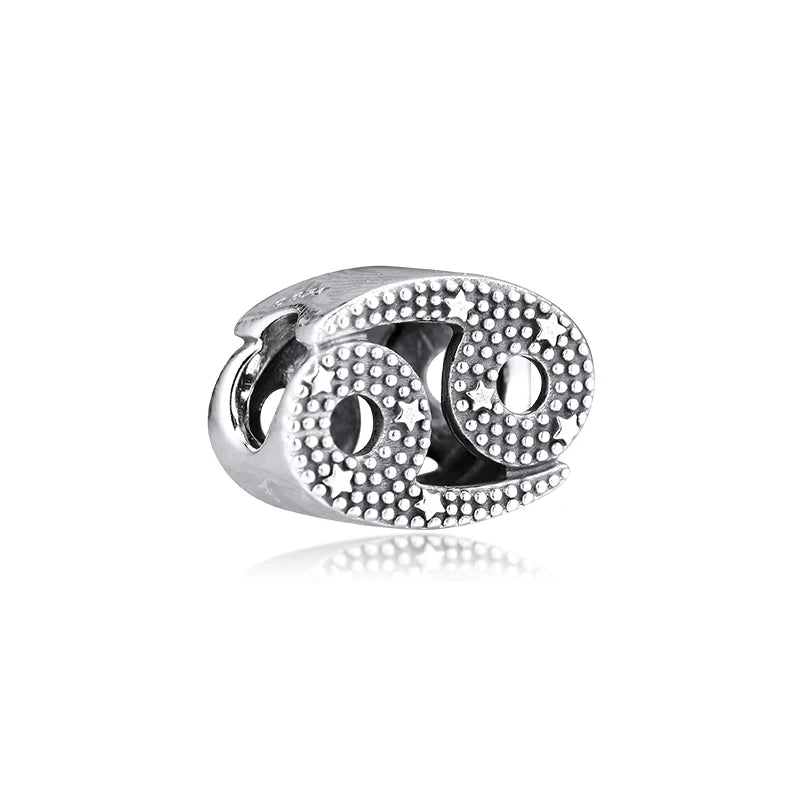 Sparkling Cancer Zodiac Beads 925 Sterling Silver Jewelry