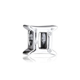 Sparkling Gemini Zodiac Beads 925 Sterling Silver Jewelry