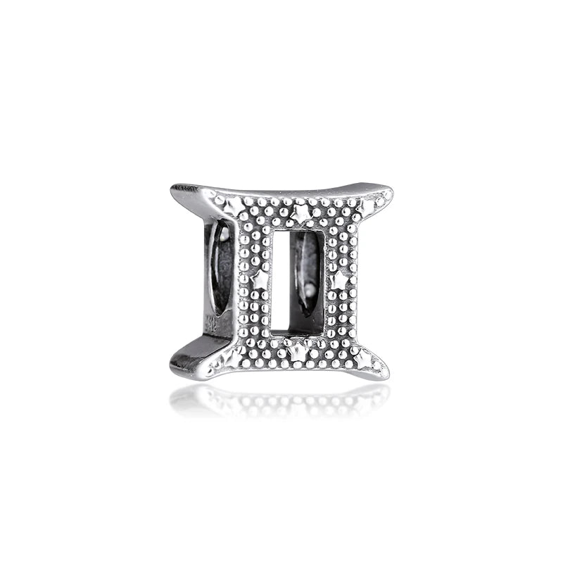 Sparkling Gemini Zodiac Beads 925 Sterling Silver Jewelry