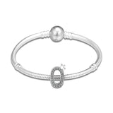 Sparkling Number 0 Bead for Charm Bracelets 925 Sterling Silver Jewelry