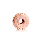 Pave Lines Clip Rose Beads 925 Sterling Silver Jewelry