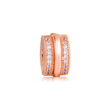 Pave Lines Clip Rose Beads 925 Sterling Silver Jewelry