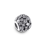 925 Sterling Silver Round Openwork Beads for Charms Bracelets