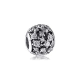 925 Sterling Silver Round Openwork Beads for Charms Bracelets