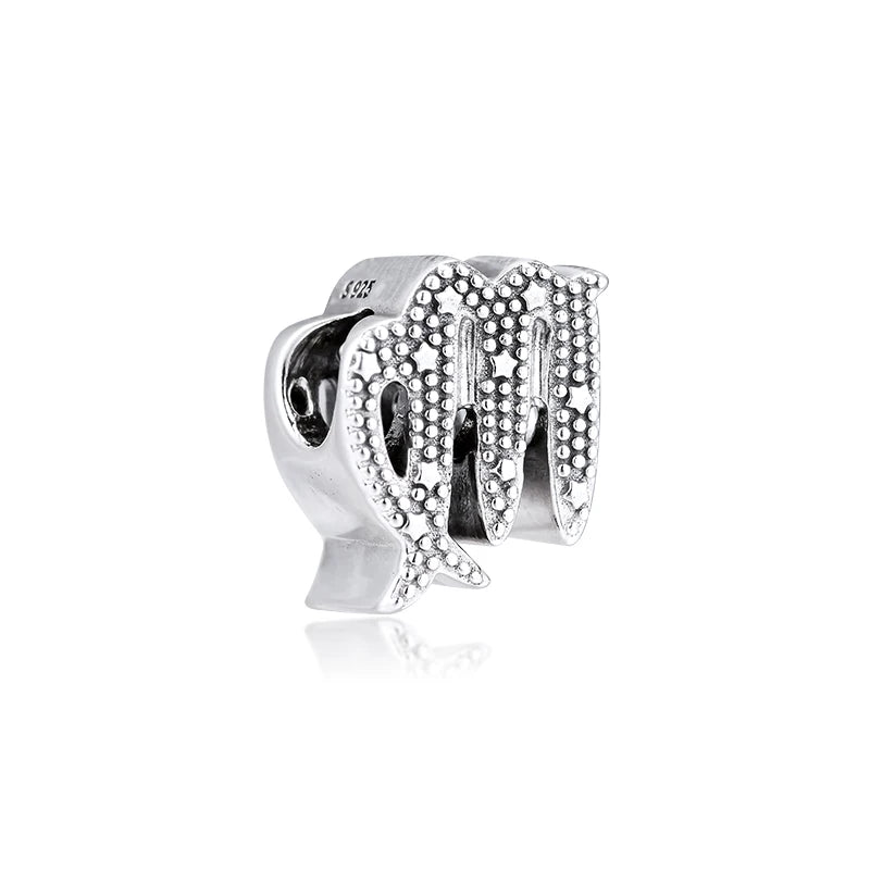 Virgo Zodiac Beads 925 Sterling Silver DIY Charms Bracelets