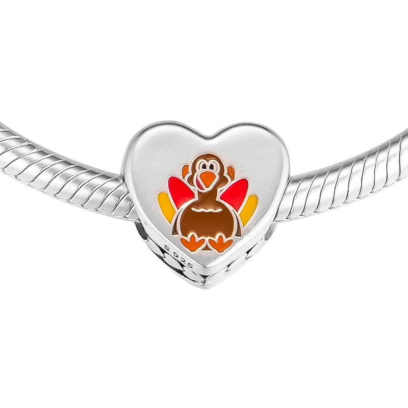 Thankful For You Beads 925 Sterling Silver Charm Bracelet DIY Fits